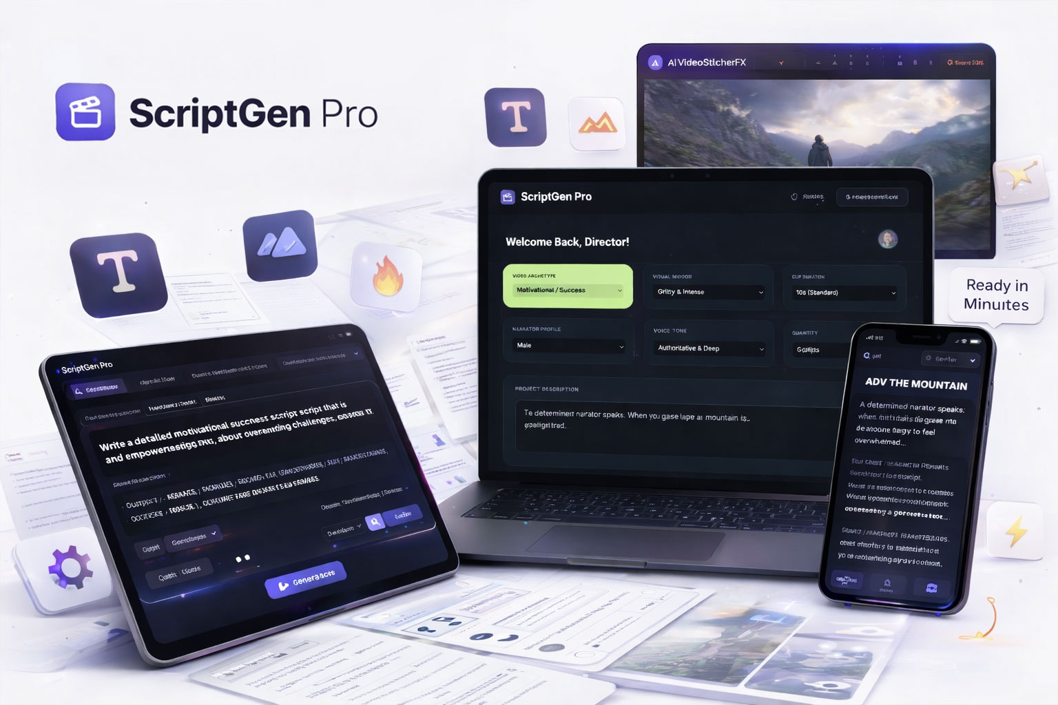 ScriptGen Pro software interface