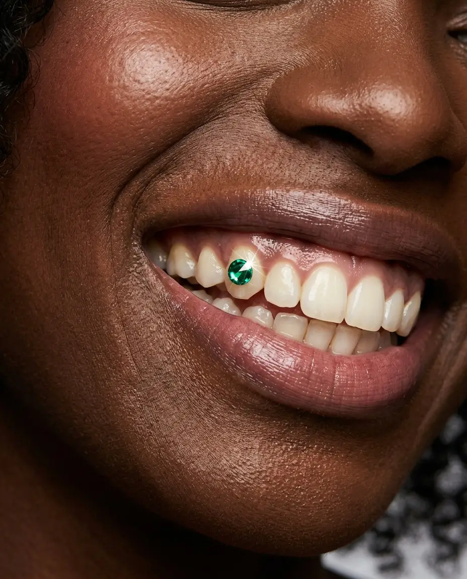 Swarovski Emerald tooth gem