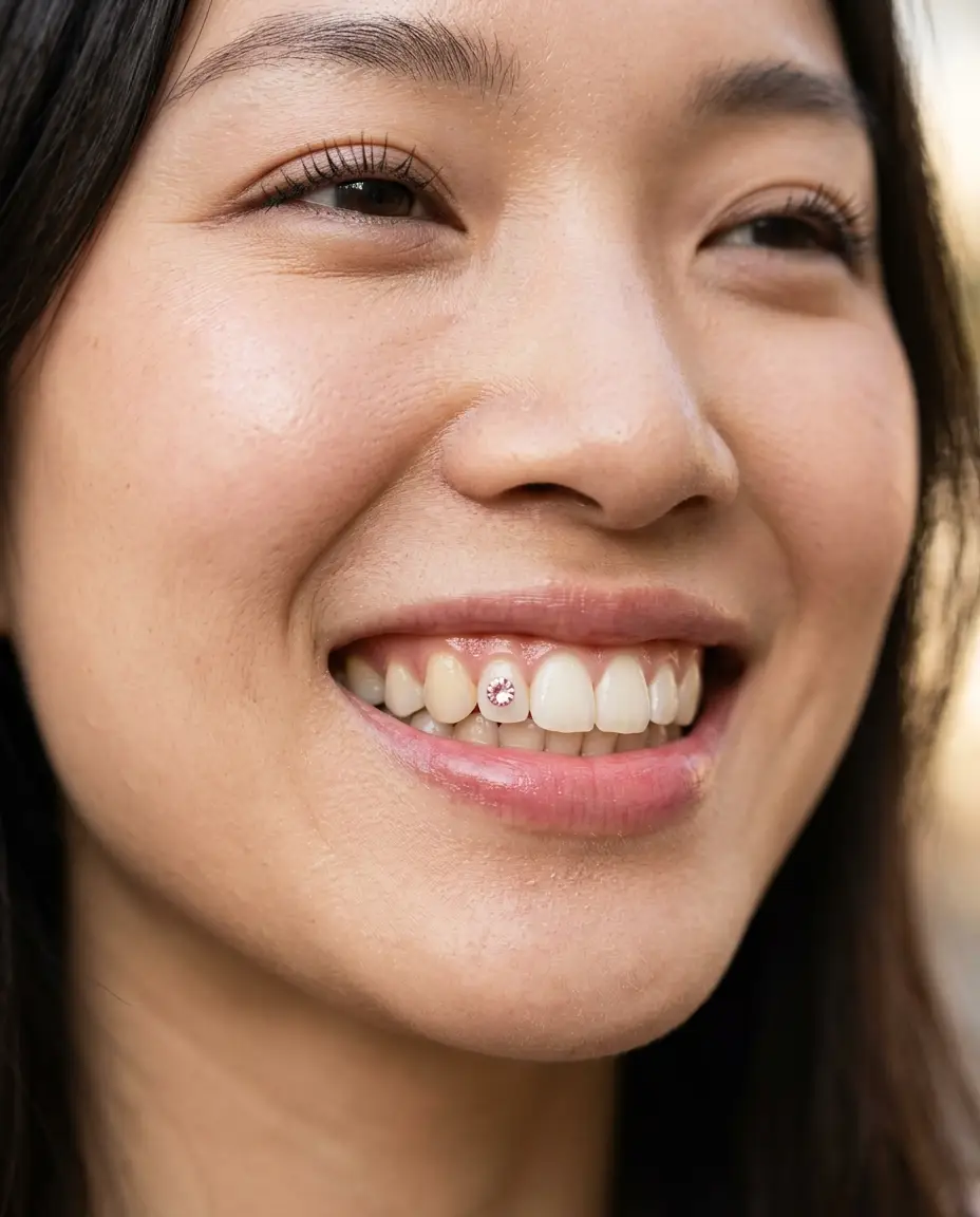 Swarovski Light Rose tooth gem