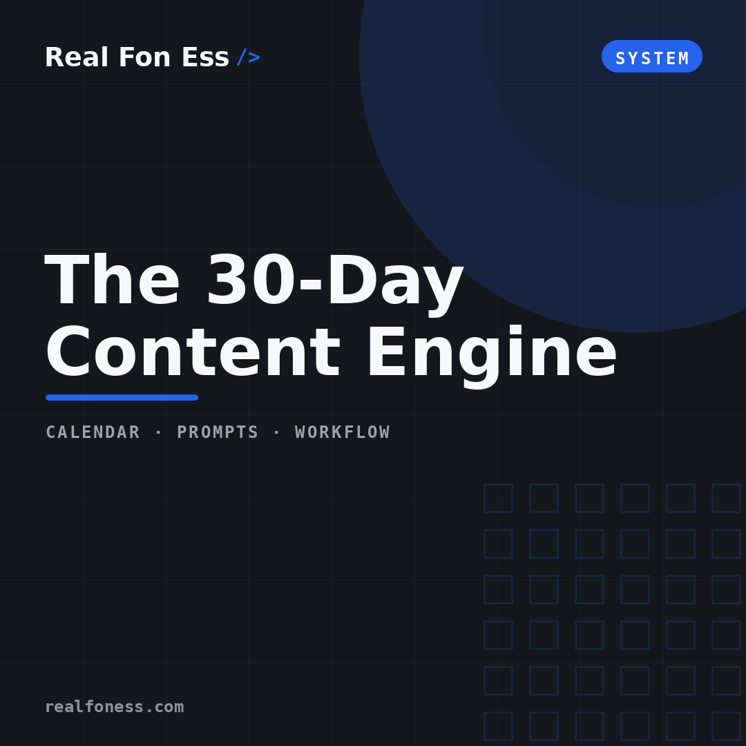 The 30-Day Content Engine