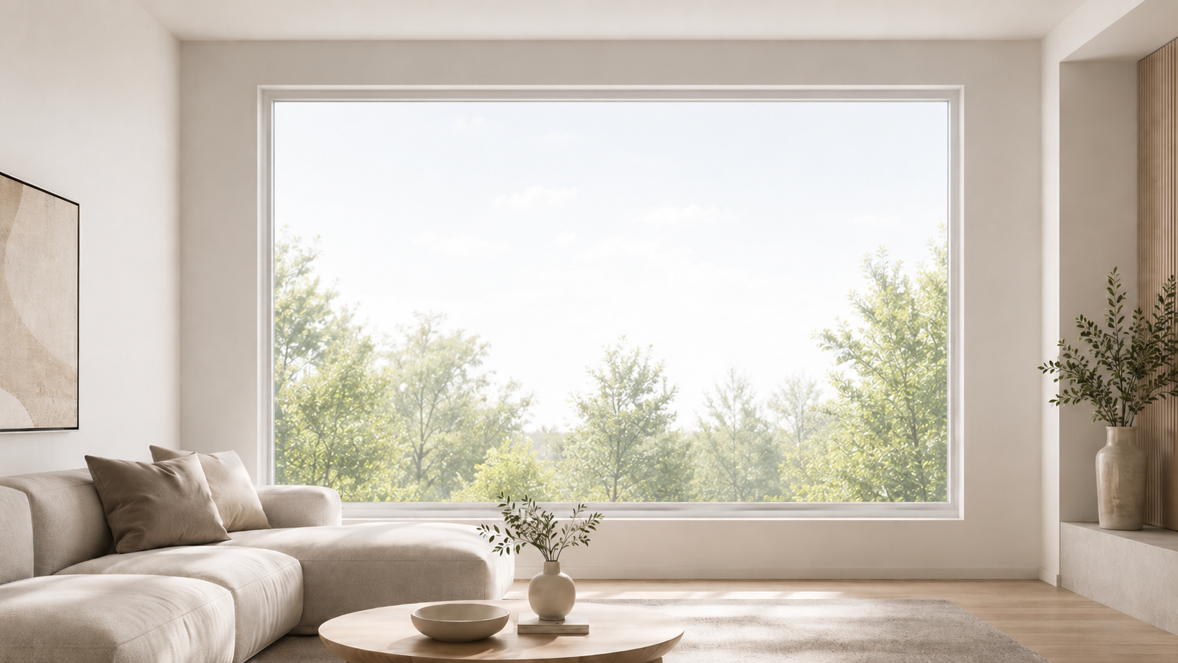Bare window with no blind