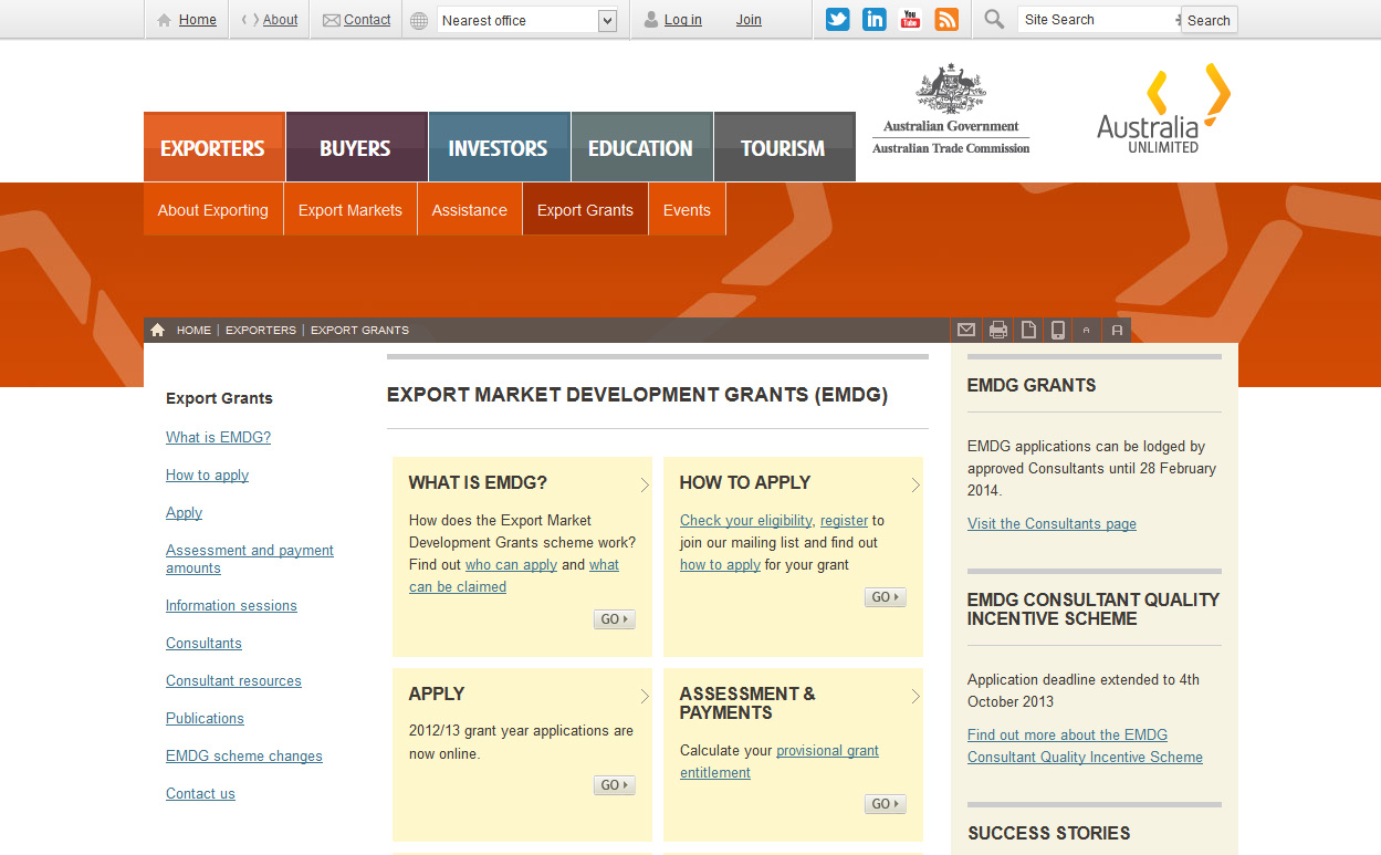 Austrade grant application process