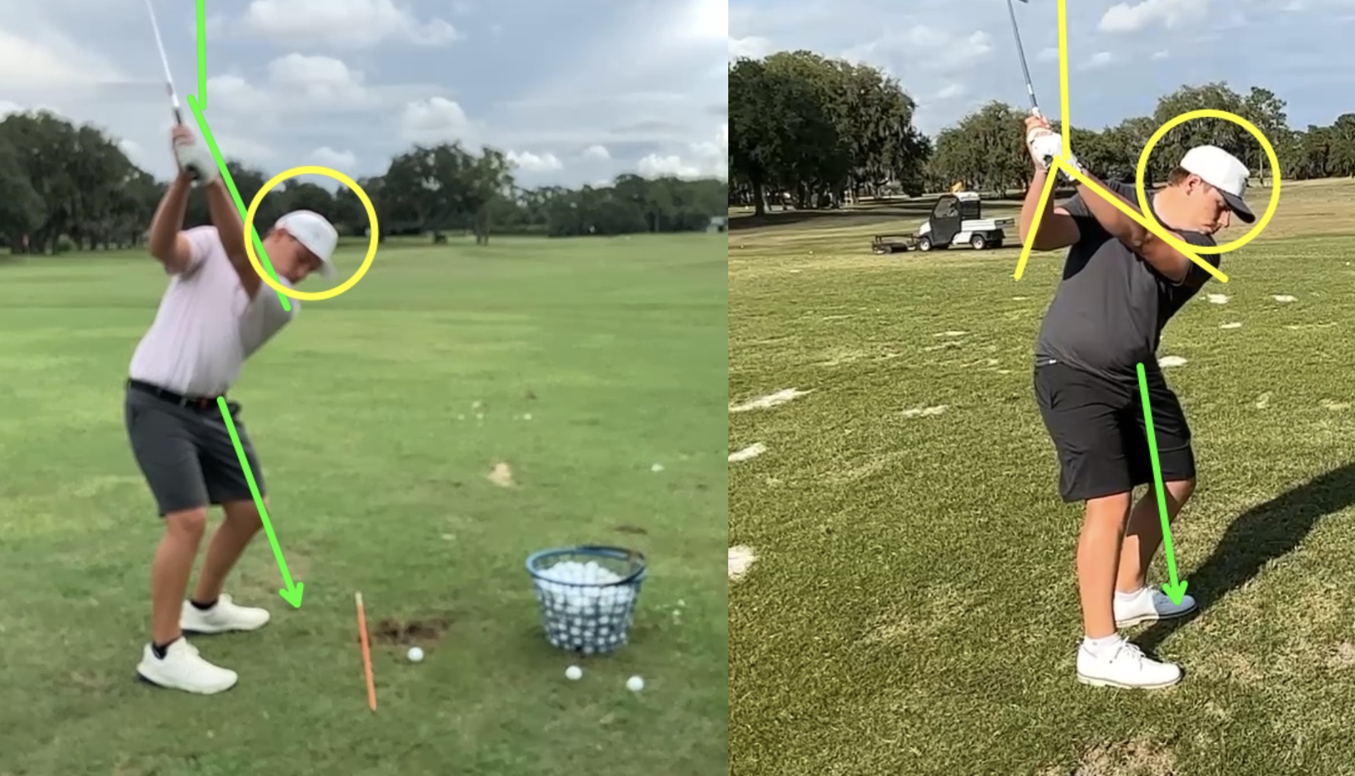 Mark L. golf swing — Before and After comparison