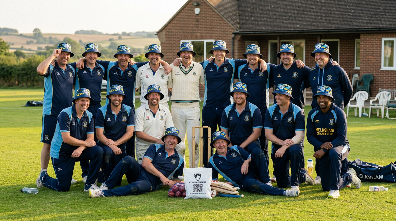 Cricket team wearing custom Cobra bucket hats