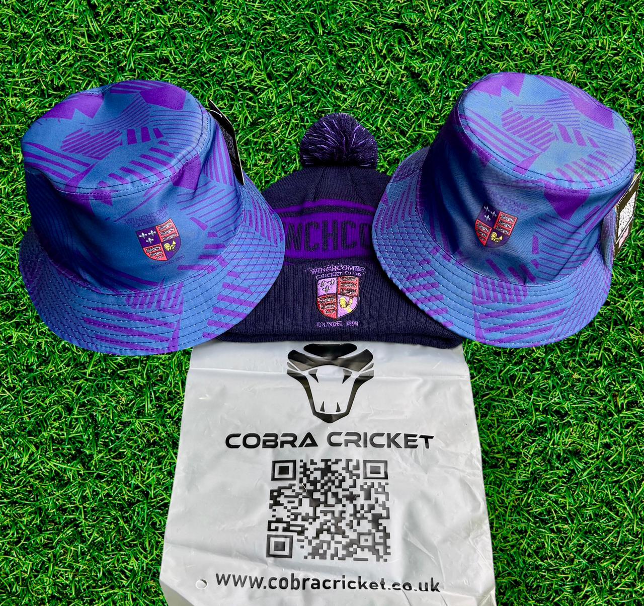 Custom patterned bucket hat with club logo