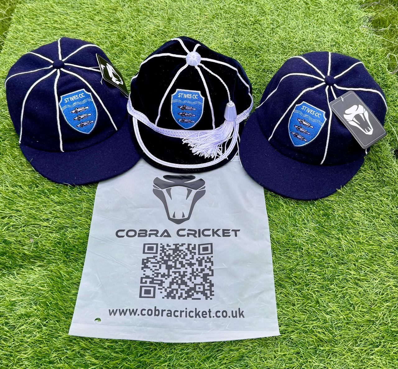 Traditional cricket baggy caps showcase