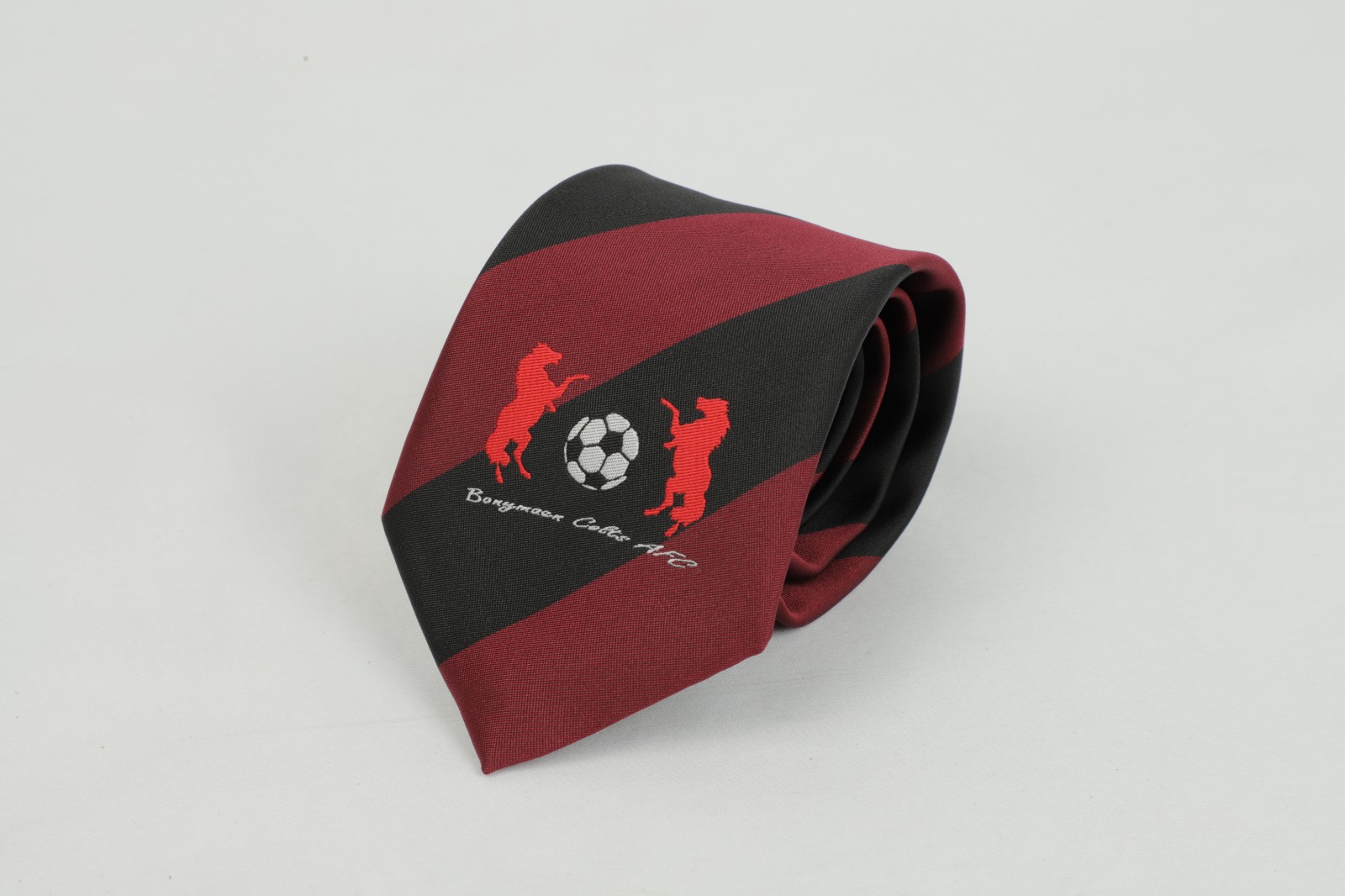 Bonymaen Colts AFC custom black maroon and white tie