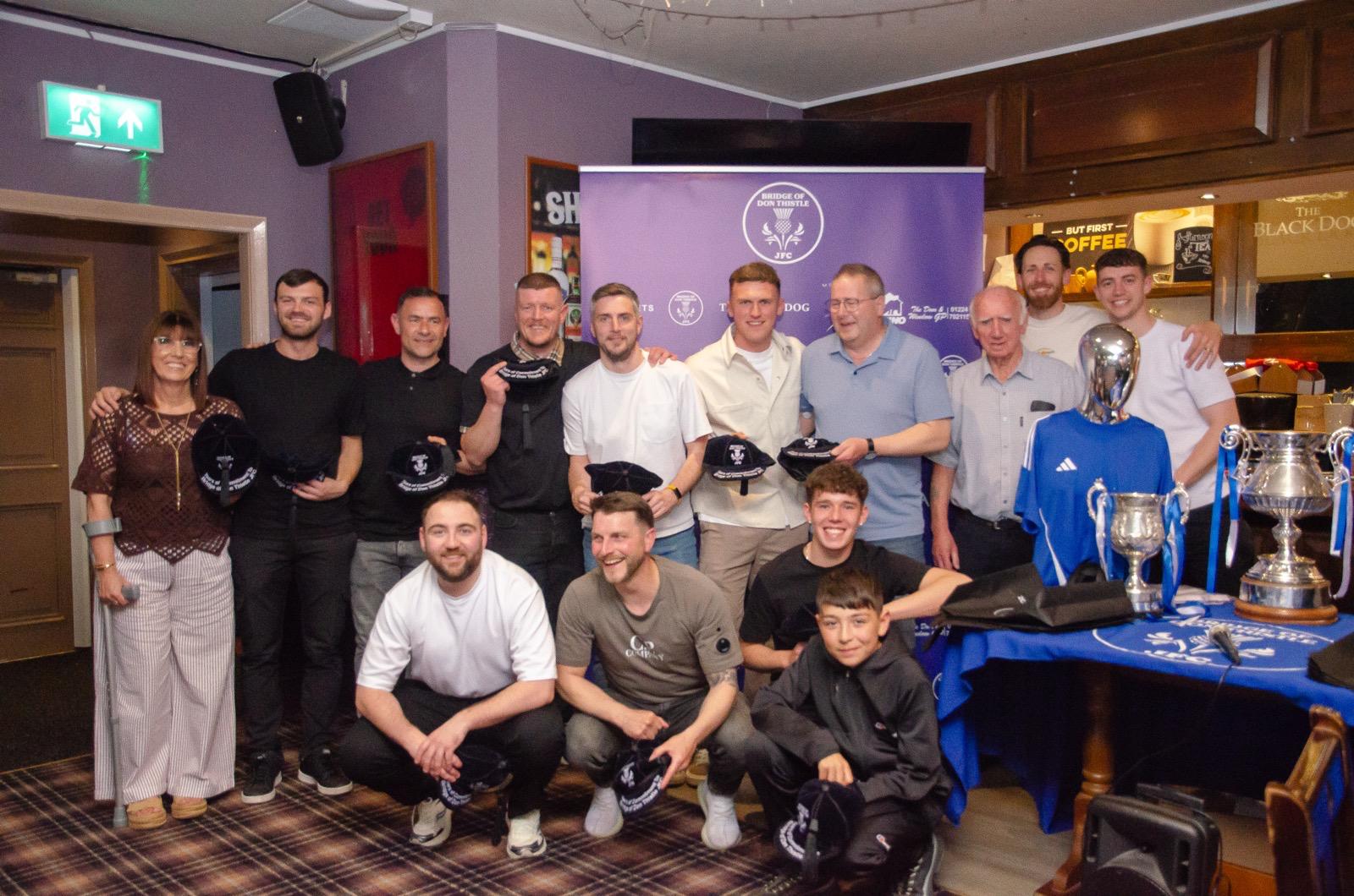 Club presentation evening with custom caps