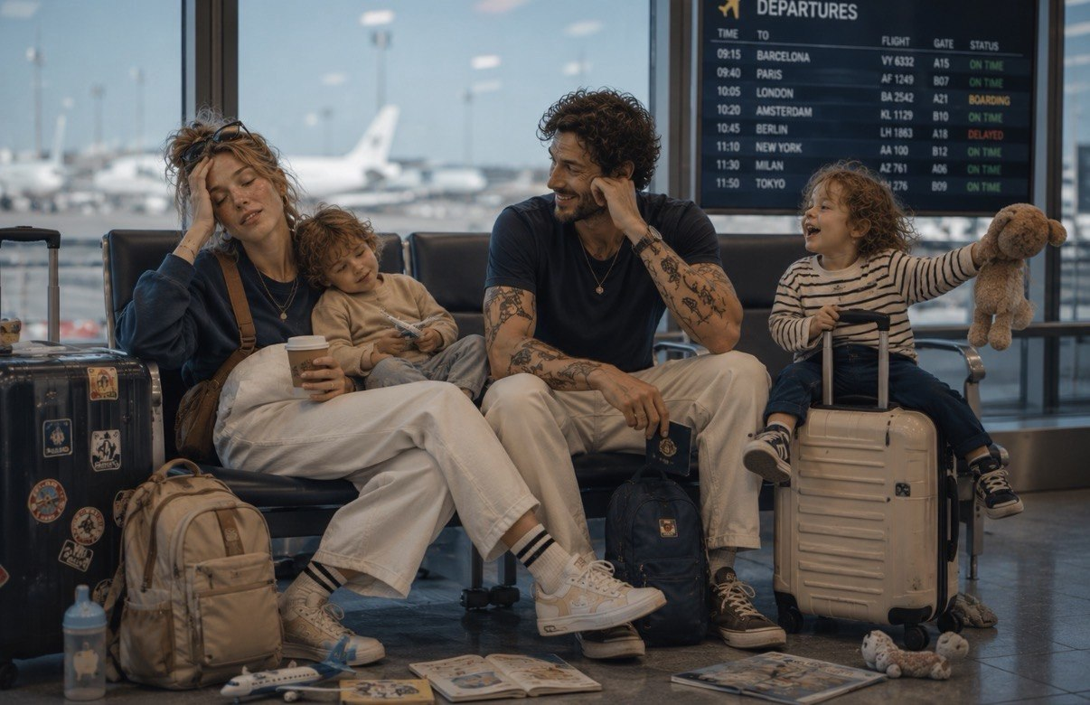 Famiglia Nami in aeroporto