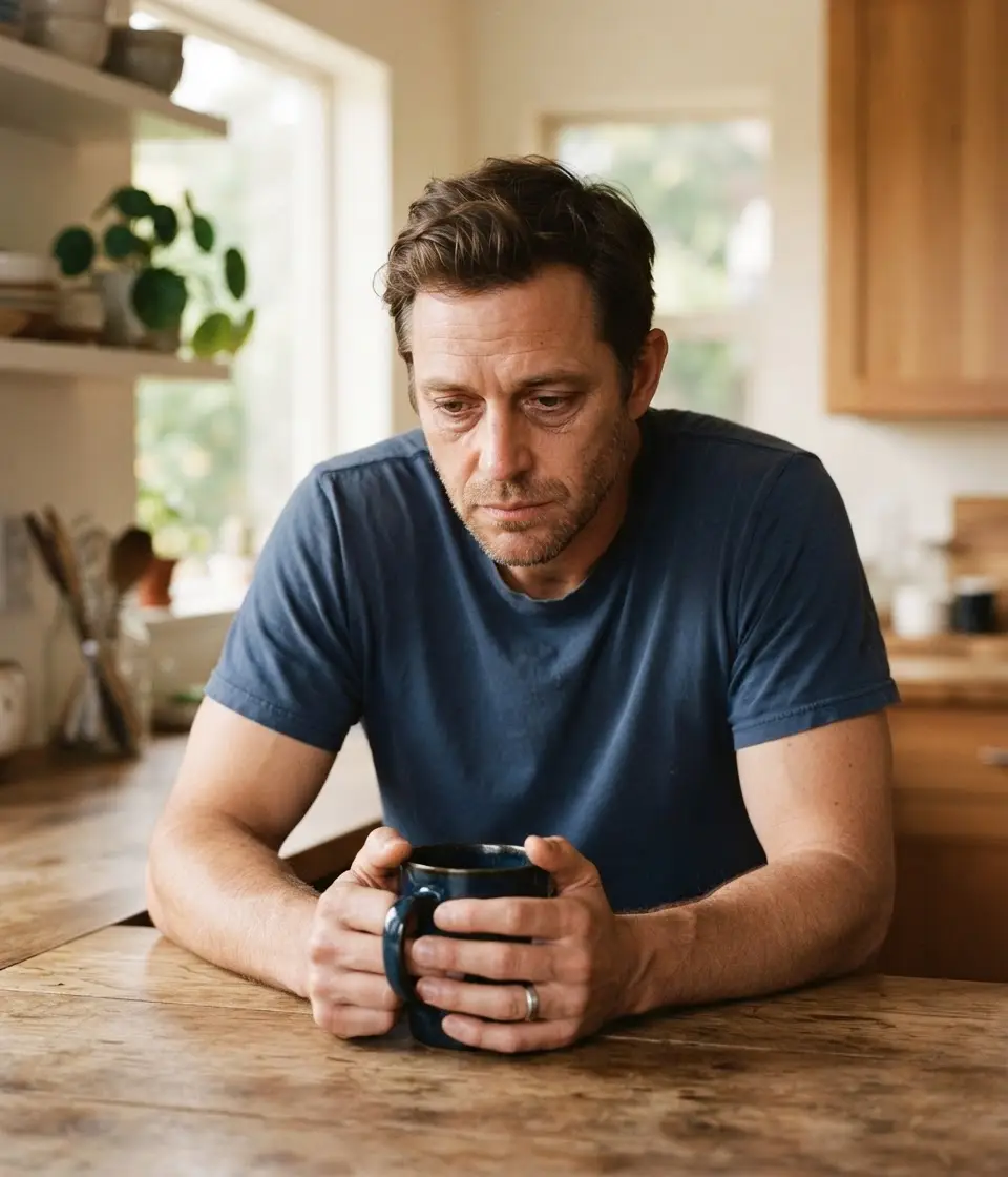 Tired man in his 30s during afternoon slump