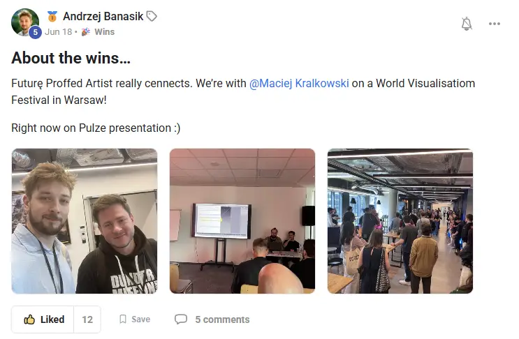 Andrzej: Future Proofed really connects, with Maciej at the World Visualisation Festival in Warsaw