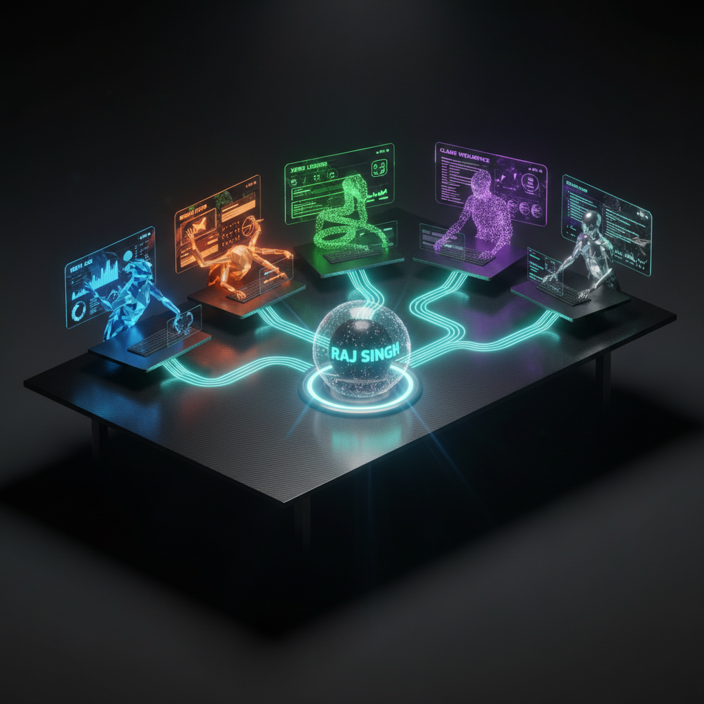 Isometric workstations arranged around a central core, each one its own sealed unit
