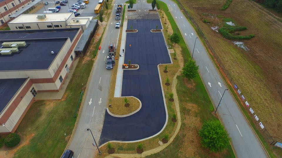 School or municipal parking lot repaving project