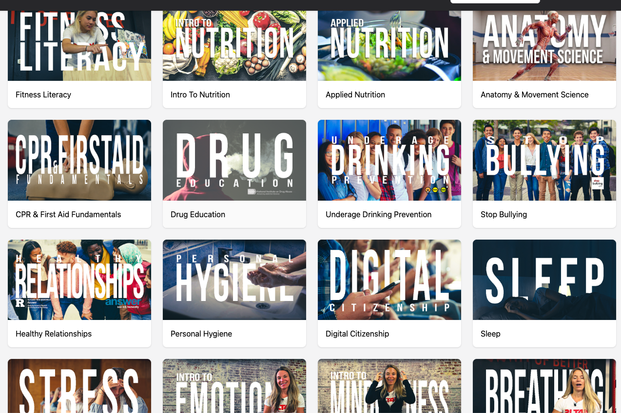 Health curriculum units