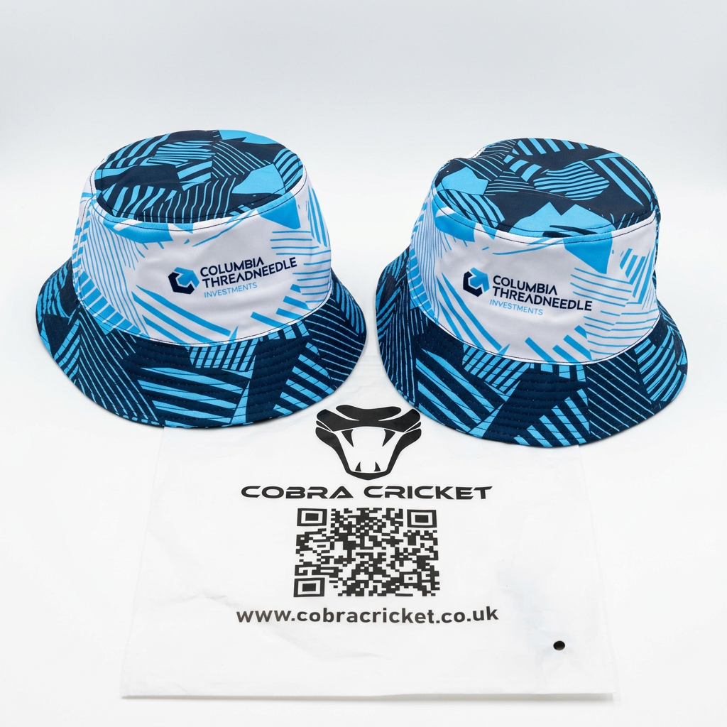Custom printed bucket hats with full-colour branding