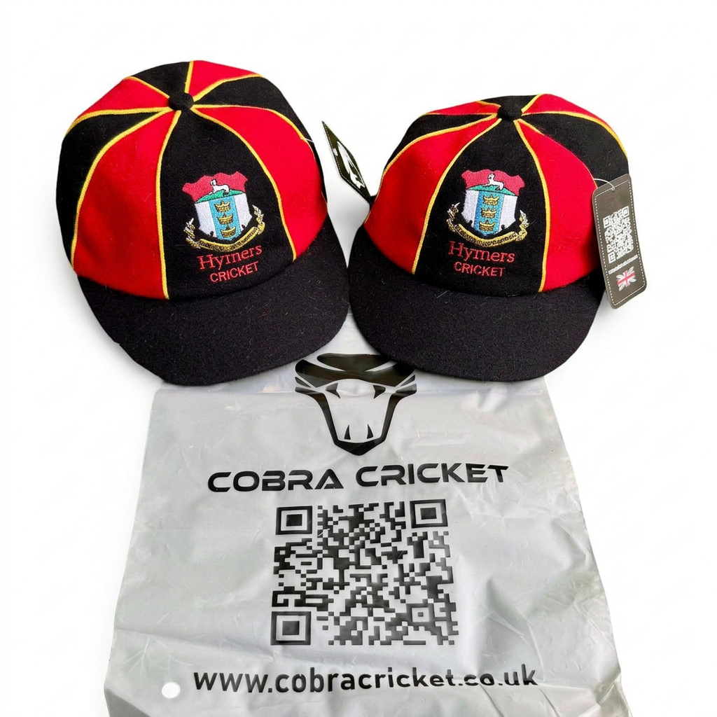 Custom baggy cricket caps with club crest