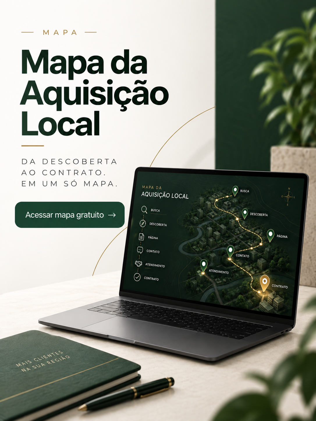 Mockup do Mapa da Aquisição Local da agência O Condado