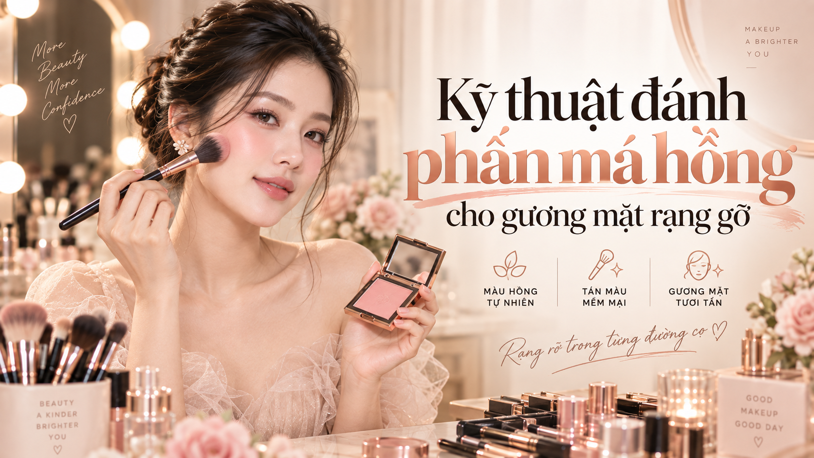 Thumbnail kỹ thuật đánh phấn má hồng cho gương mặt rạng gỡ