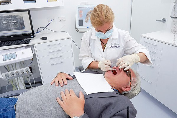 Emergency dental treatment being provided to a patient