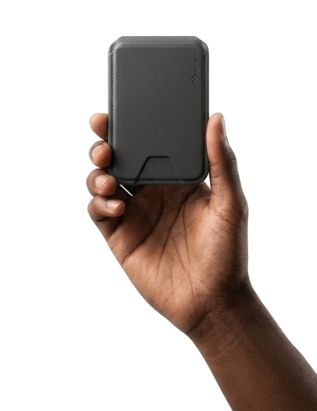 Hand holding the MagShift wallet in everyday carry form