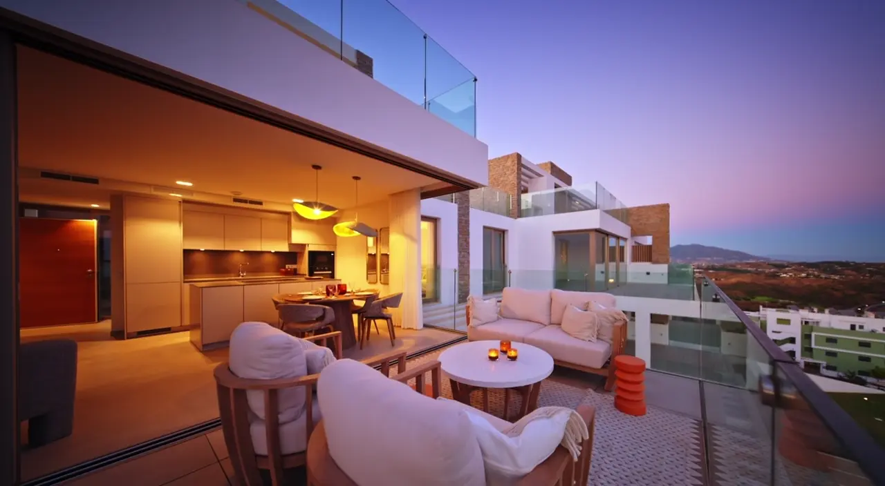 Sunset terrace of the last home at ALMA, La Cala de Mijas