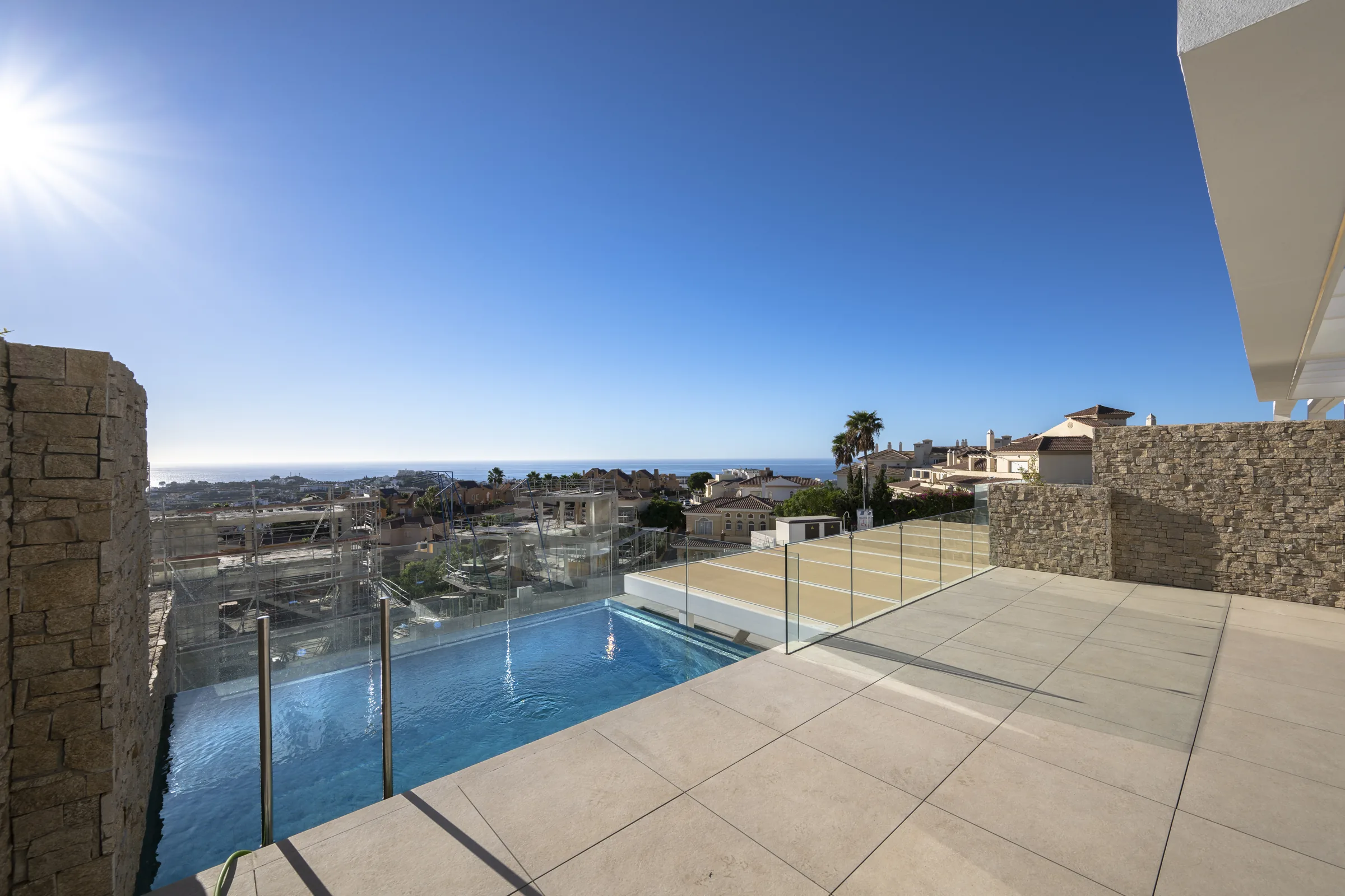 Private pool terrace with sea view at ALMA