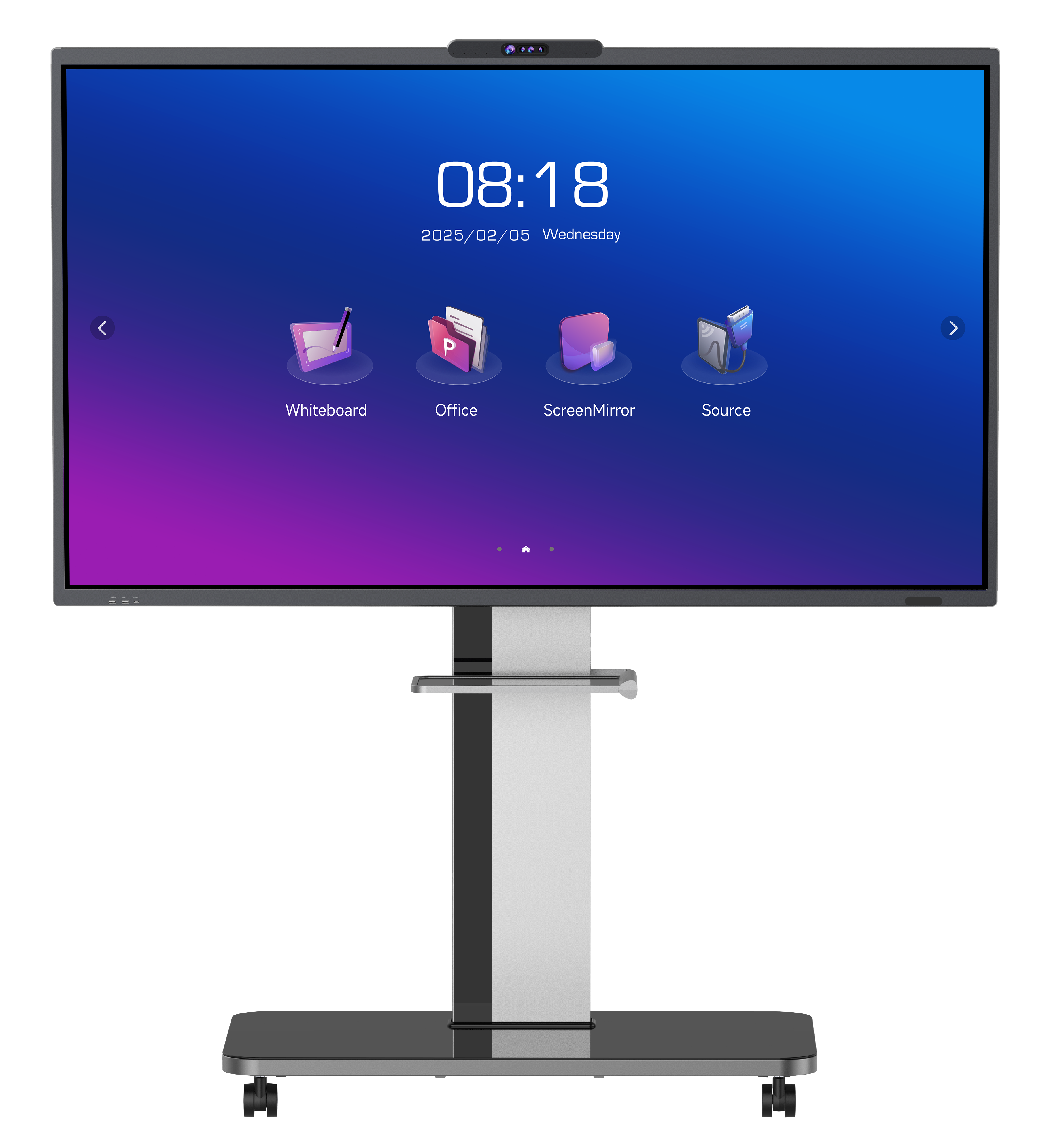 Horion M6APro V2 interactive flat panel on a mobile stand